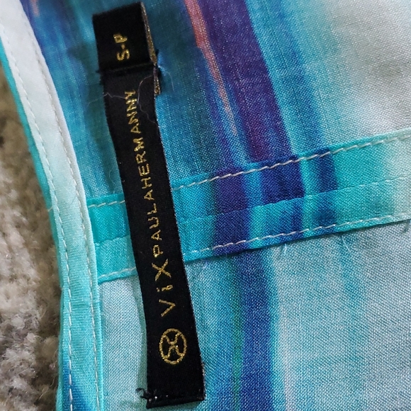 Vix Paula Hermanny Swimwear Cover-Up Kay Short Dress Al Mare Print S - Picture 9 of 11